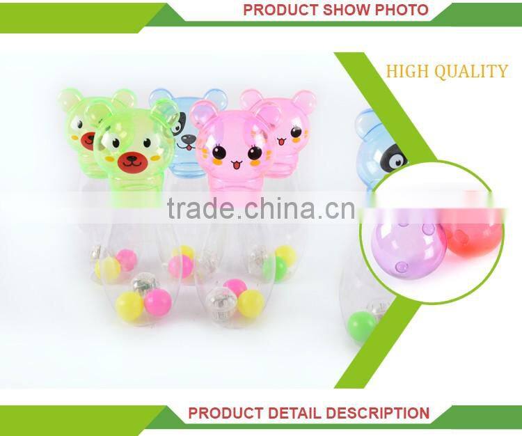 Top sale cartoon sport toys plastic flalsh light up bowling ball