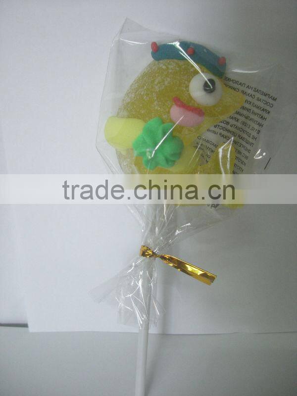 21g Cartoon Colored Fruity Soft Jelly Lollipop