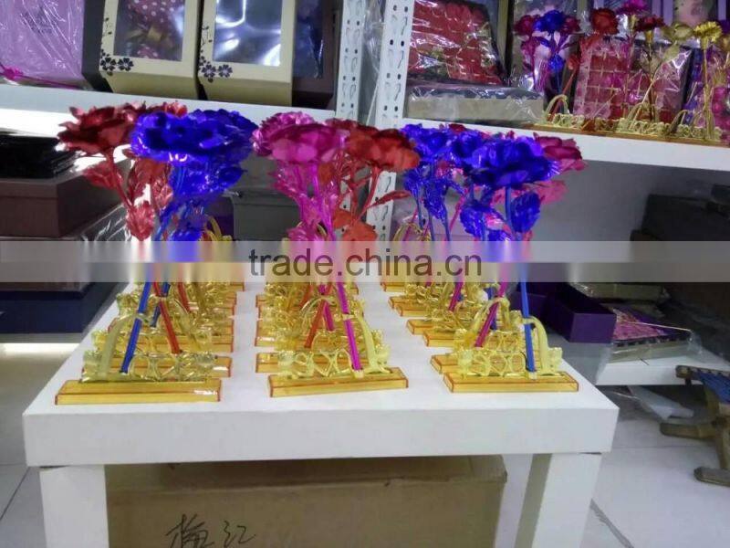 goldleaf rose artificial flower wholesale for valentine's gift