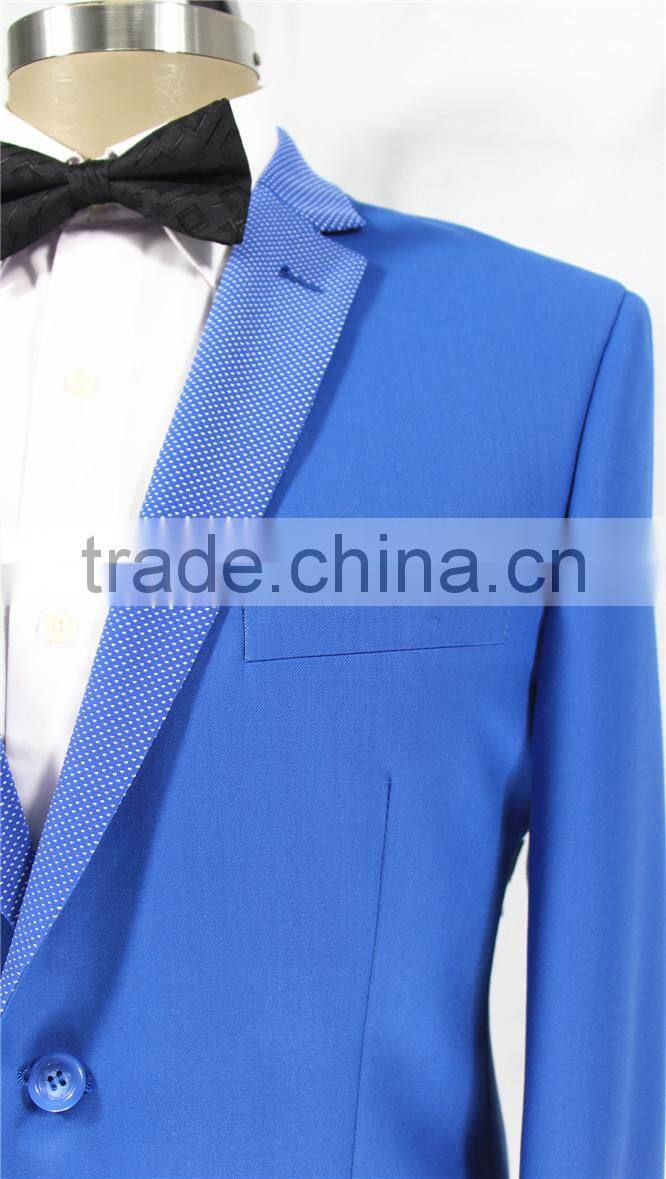 2015 New Tuxedo slim fit suit for man-fine silk&polyester kint fabric for collar