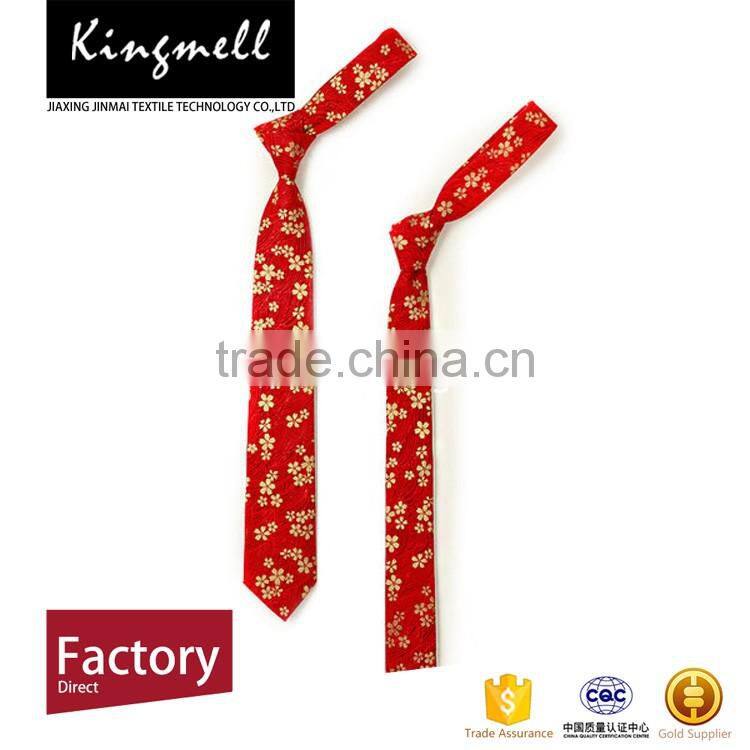 Custom wine red digital printed 100% cotton neck ties create your own brand