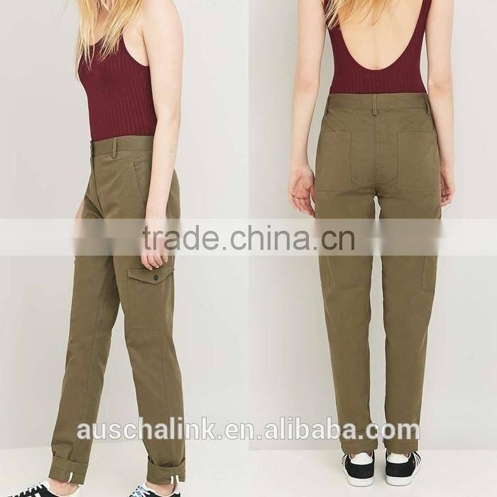 new arrival custom lady popular khaki funny cargo trousers