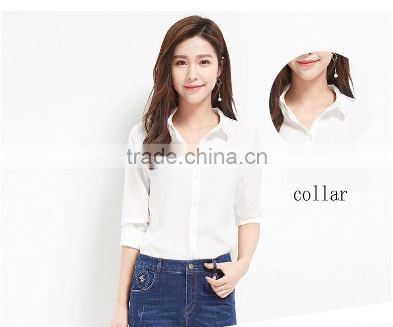 SZXX Hot Sale Wholesale Womens Lady Elegant White Blouse Shirts