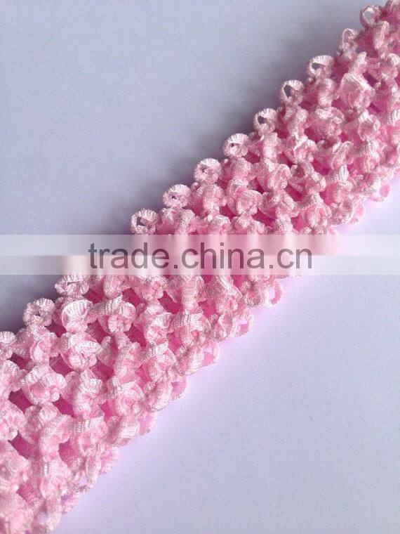 New arrival High Quality 1.5" Wide elastic handmade plain crochet headband for baby tutu tops girl accessories hairband