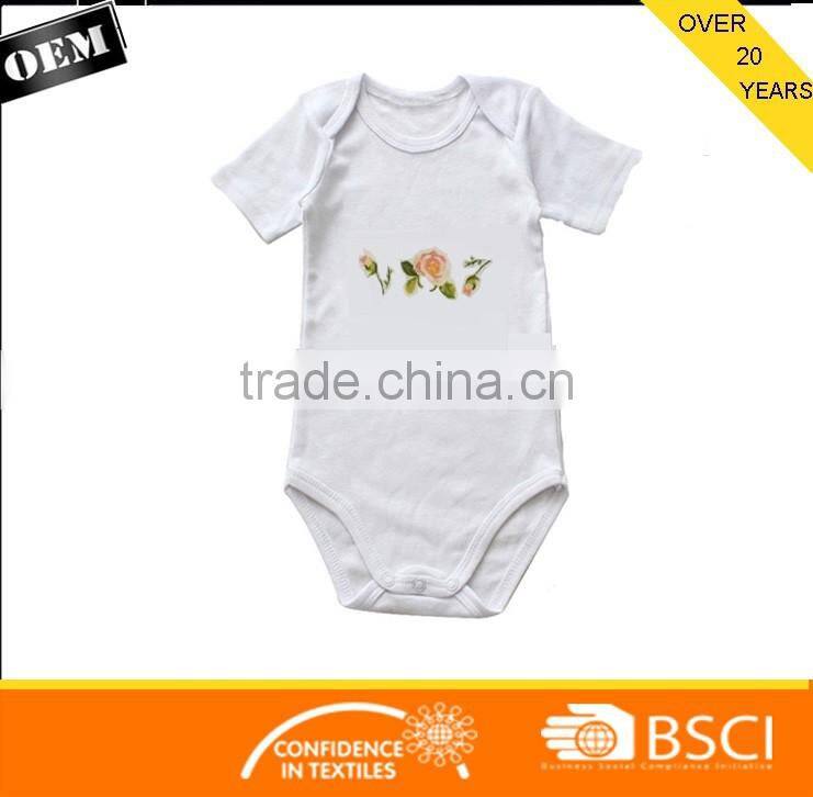 New design printed Baby Romper With Custom Logo Pattern Printing with bib and pant