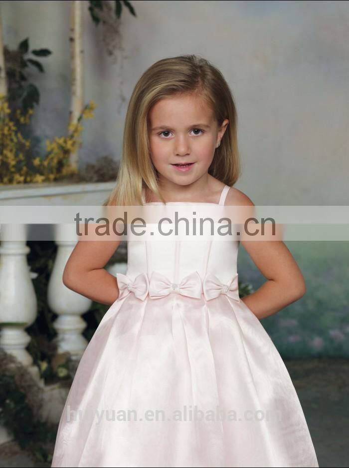 light pink ball gown spaghetti strap kids clothes and dress