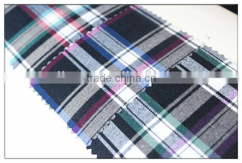 herringbone cotton yarn dyed plaid flannel fabric for Autumn shirts