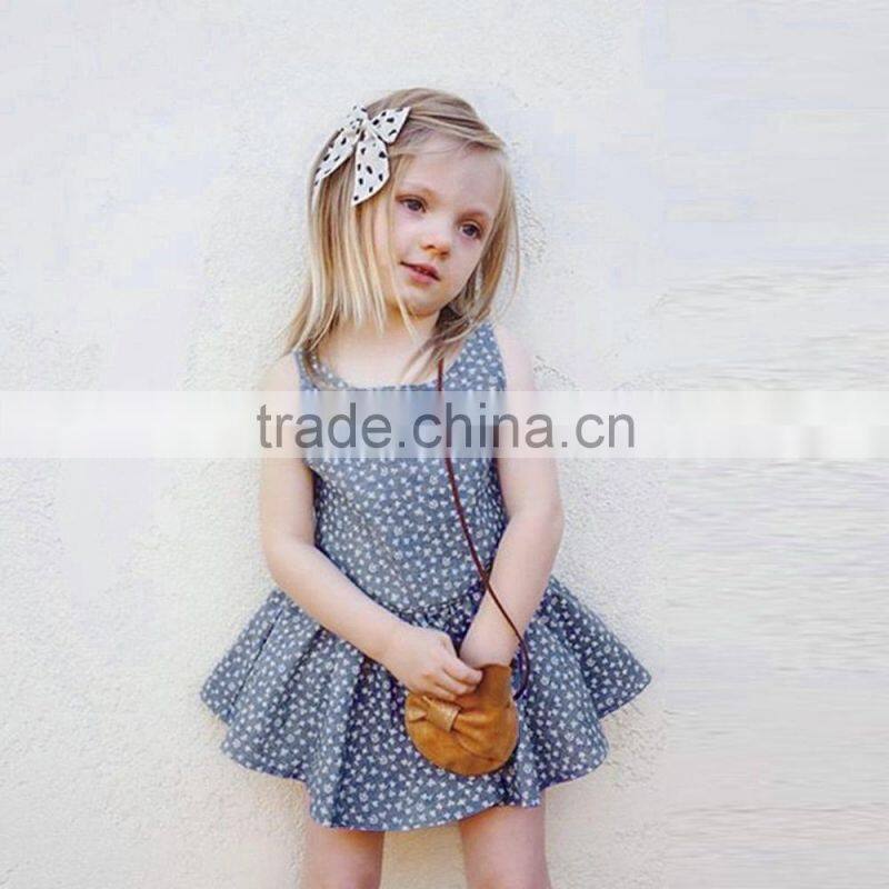 2017 New arrival baby Clothes wholesale hot sale cotton cheap Children's Boutique fashion 3-5 year old baby girl party dress
