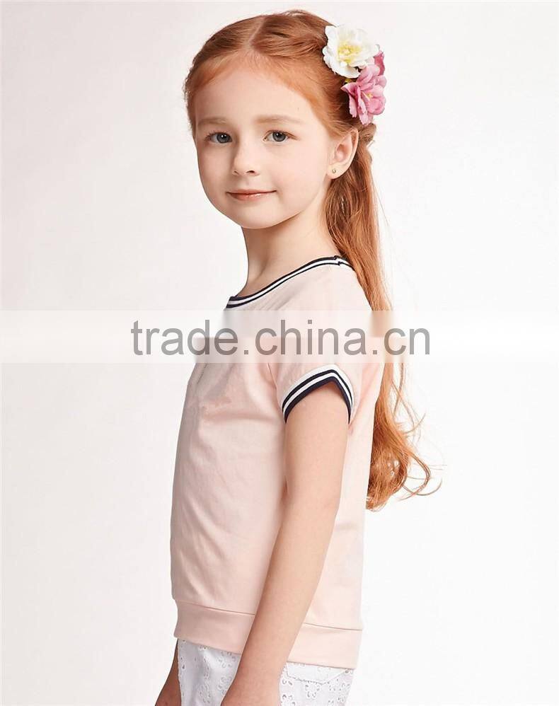 2016 latest cute girl's O-neck t shirt new design teenages t shirt
