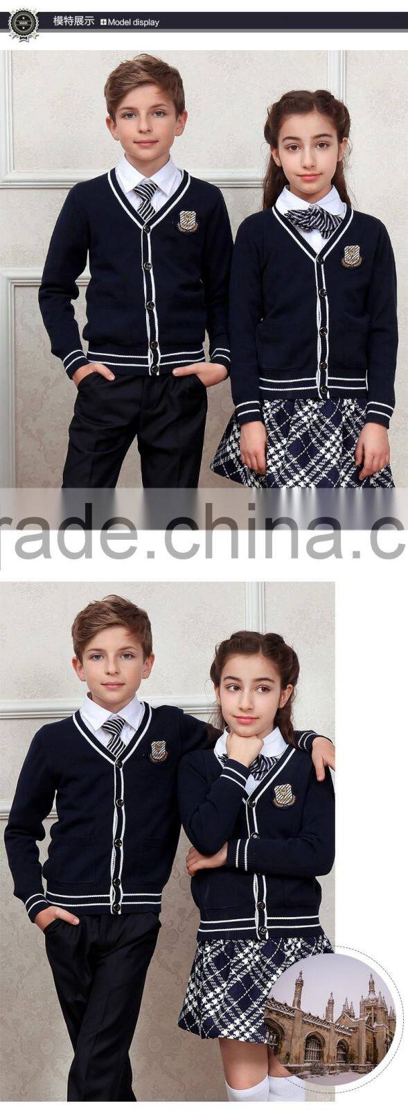 Noble temperament latest design school uniform sweater design