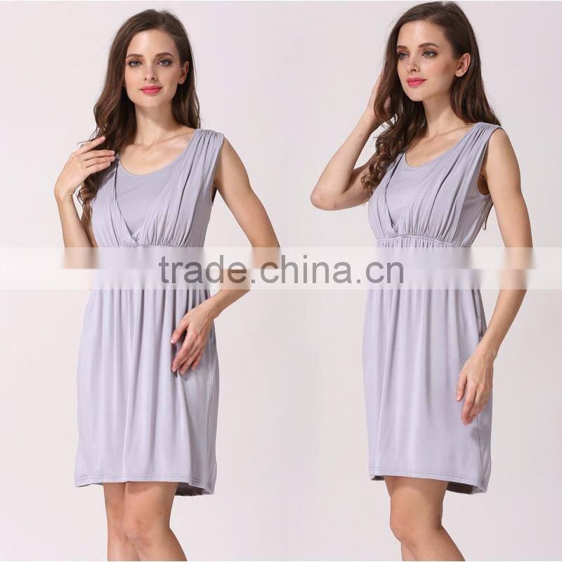 Comfortable Cotton Stretch Maternity Loose Dress Pregnant Clothes Low MOQ Breastfeeding