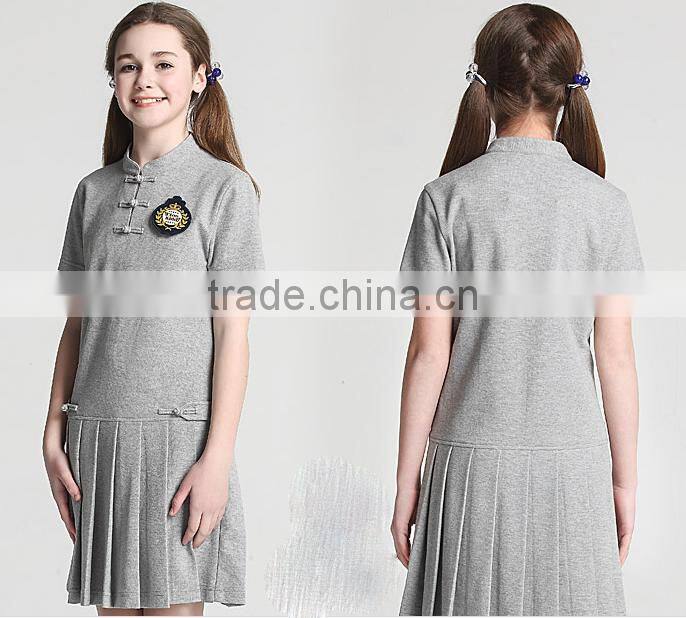 OEM Customzied kids primary school uniforms wholesale fancy polo school dress