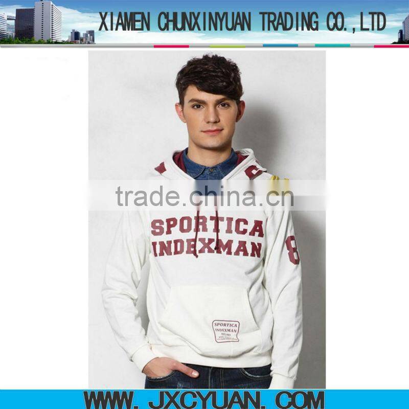 Fashion mens high quality hoodie coats with custom printing and pocket
