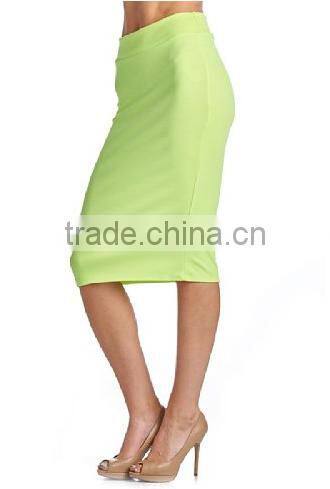 Women Plus Size High Stretch Below Knee Pencil Skirt