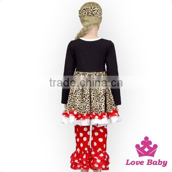 Newest Grosgrain Hair Accessories With 3pcs Children Ruffle Boutique Outfit Kids Hair Accessories Set