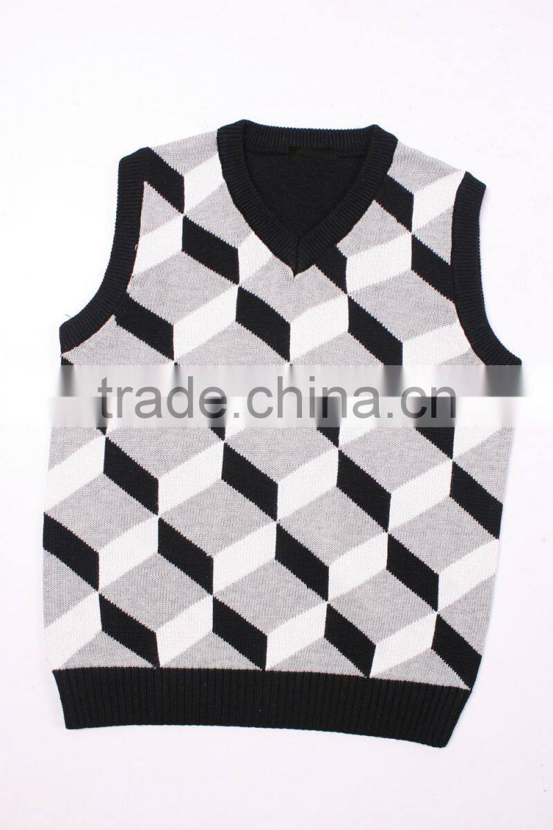Cotton Knitting Men's Sleeveless Sweater Vest Patterns