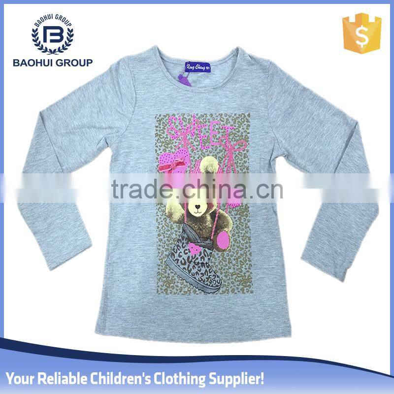 100% cotton Girl's long t-shirt wholesale lot