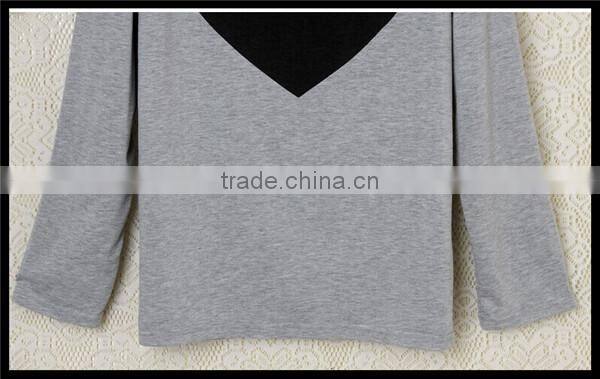 fashion new design european style love pattern girl long sleeve baggy t-shirt