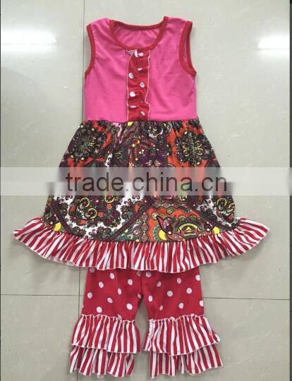 Girl Clothes Open-Seat Long Sleeve Cotton Baby Onesie Green Clover Pattern Knot Bow Organic Cotton Ruffles Romper