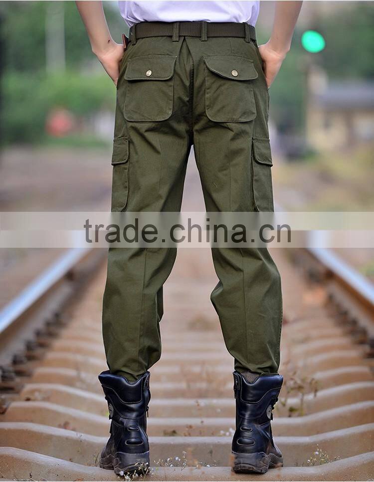 Juqian workwerar stylish casual quality quick drying green multi-pockets work pants mens with knee pad