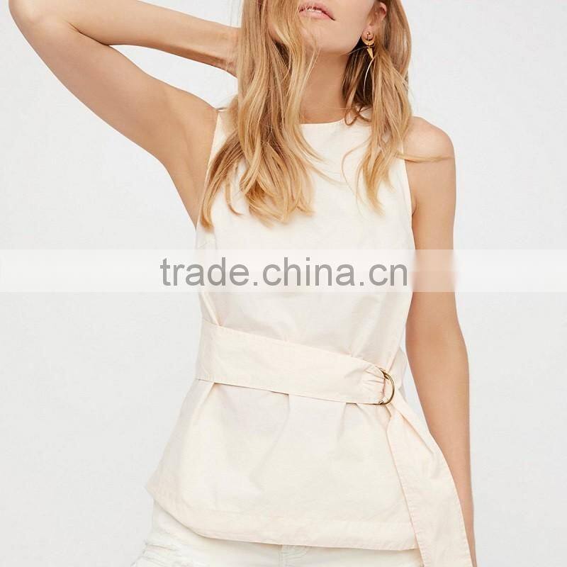 2017 back hollow out design charming elegant ladies tank top