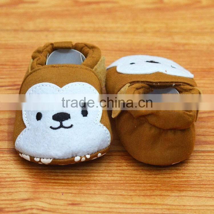 Cheap monkey face embroidered Baby booties