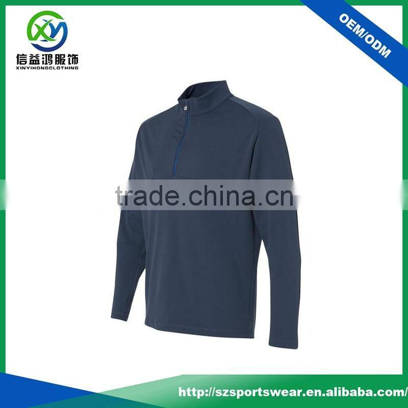 OEM 90/10 Polyester / Elastane Mesh Stitching Quarter-Zip Mens Sweat Pullover