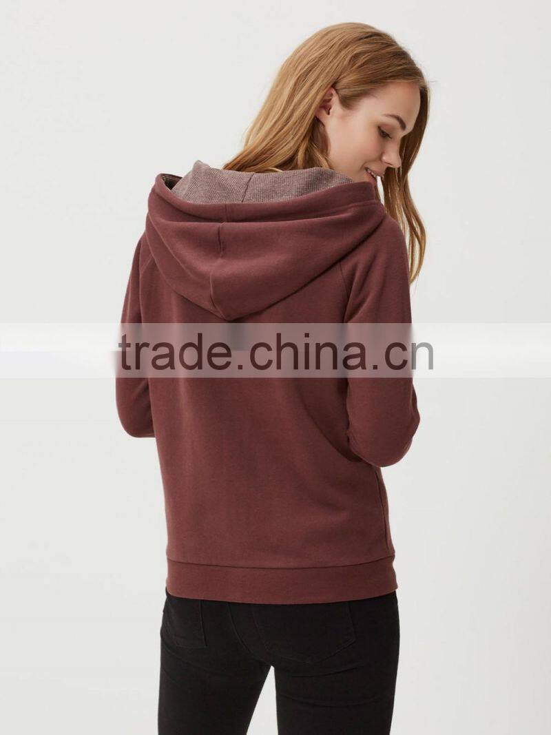 2016 Wens fashion girls slim fit hoodie with the zipper long fit hoodie&sweatshirt