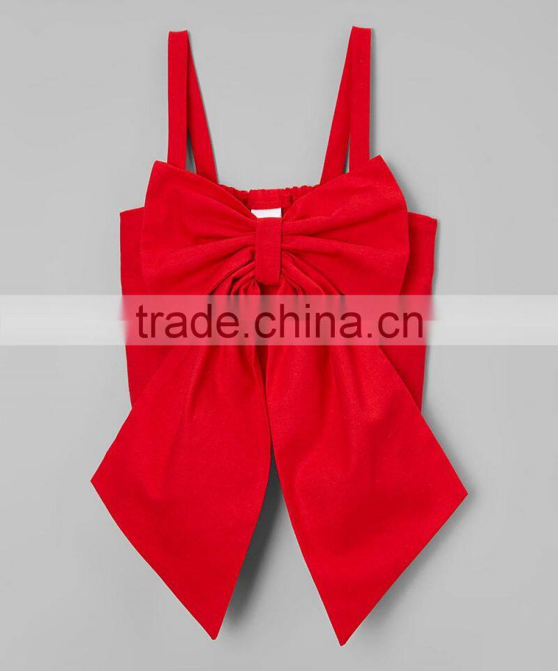 Hot Selling Red Tops Tank Spaghetti Strap Girl Tank Fancy Cotton Kids Wear GT90428-10