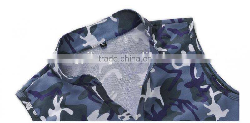 sports wear ,gym camo/camouflage sleeveless singlet/tank top couple turtleneck t shirt sets clothing