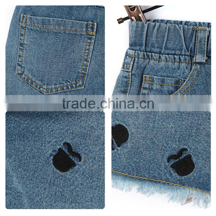 2017 new style fashion denim kids fancy pants and jeans