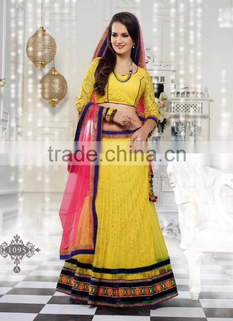 Semi Stitch Flourish Elegant Heavy Work Lehenga Sarees