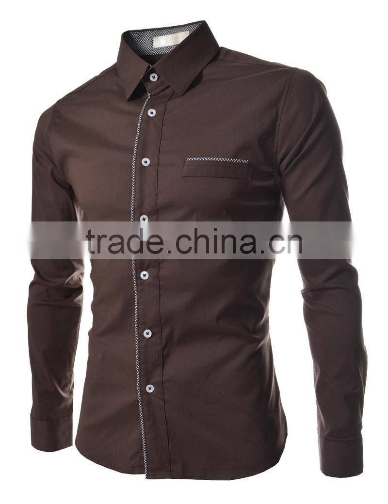 Best price Korean style fashion new model slim fit casual shirt for men