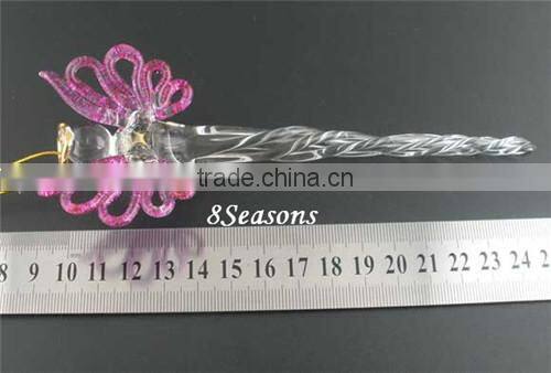 1PCs Purple Angel Christmas Ornament Glass Lampwork Icicle 156x48mm
