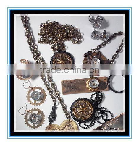 2016 New arrival Working Compass Steampunk Silver Earrings Mini Compass Jewelry Yiwu wholesale