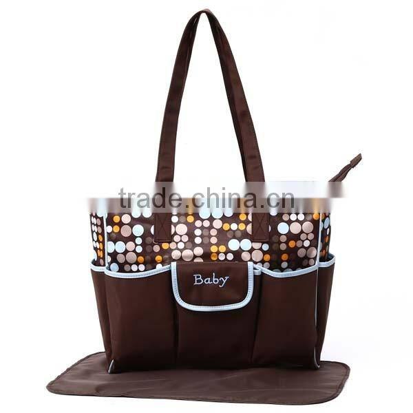 polka dot high quality shoulder baby mummy bag
