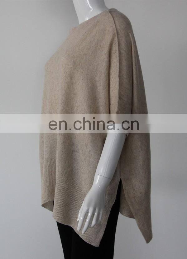 Manufacturer slouchy short sleeve crew neck pure cashmere sweater
