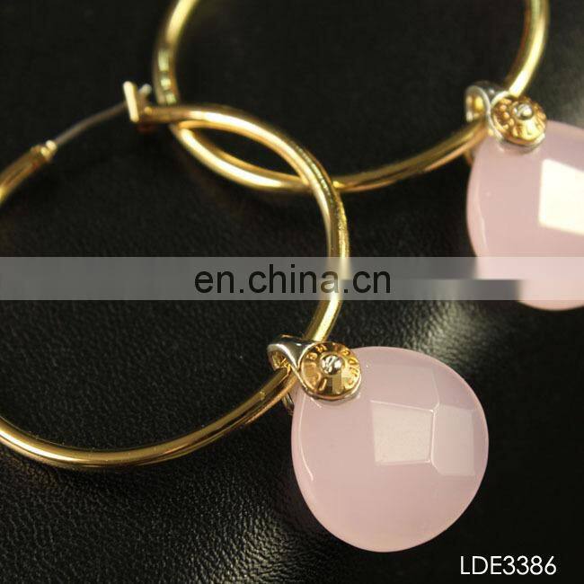 square beryl gold plated earrings finding clip