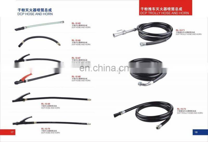 hose and horn assembly for fire extinguisher