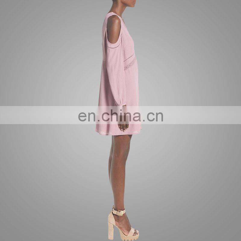 Cold shoulder silk blend casual shift dress 2016 wholesale summer elegant girl tight sexy mini dress