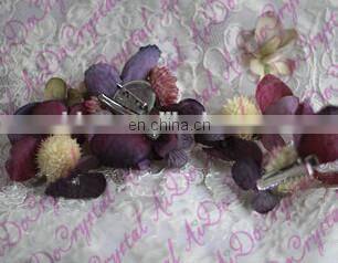 Aidocrystal fashion flower hair clip romantic fabric handmade rhinestone flower grecian headpieces