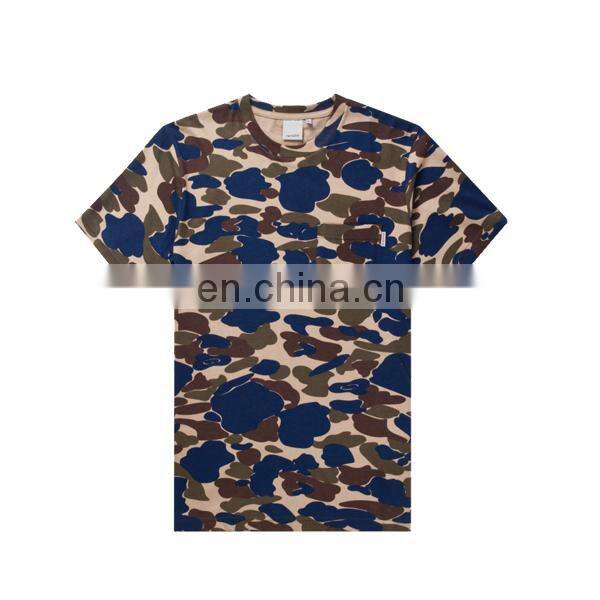 blue brown colors camo sublimation printing t-shirts fashion summer t-shirts custom
