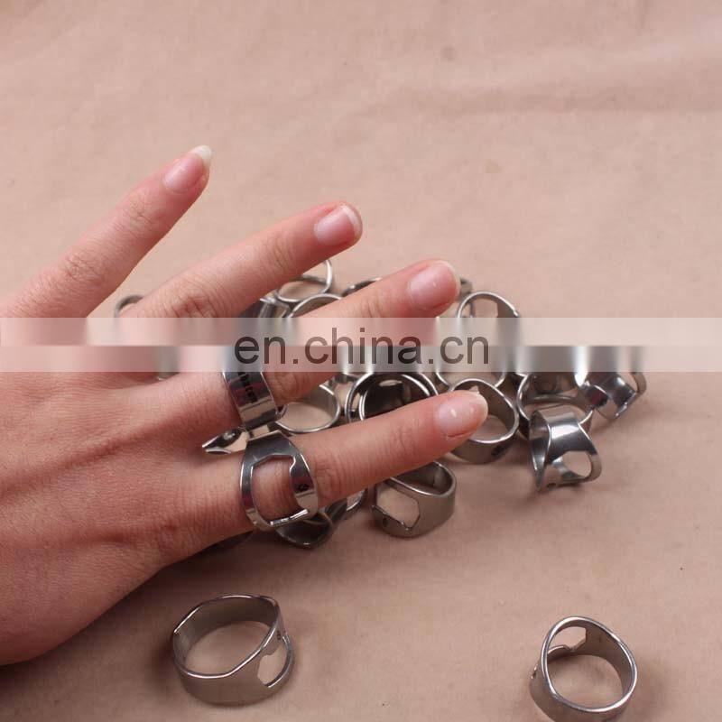 Stainless steel metal finger ring beer bottle opener