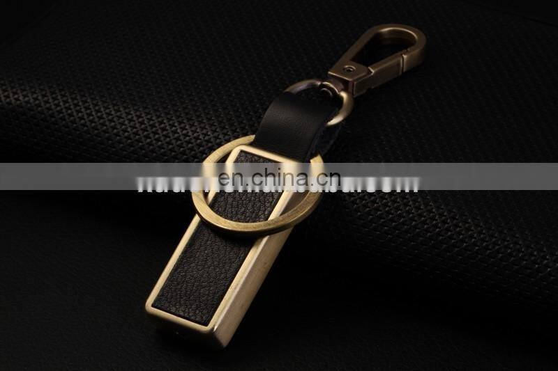 fashion led light compass designer leather keychains