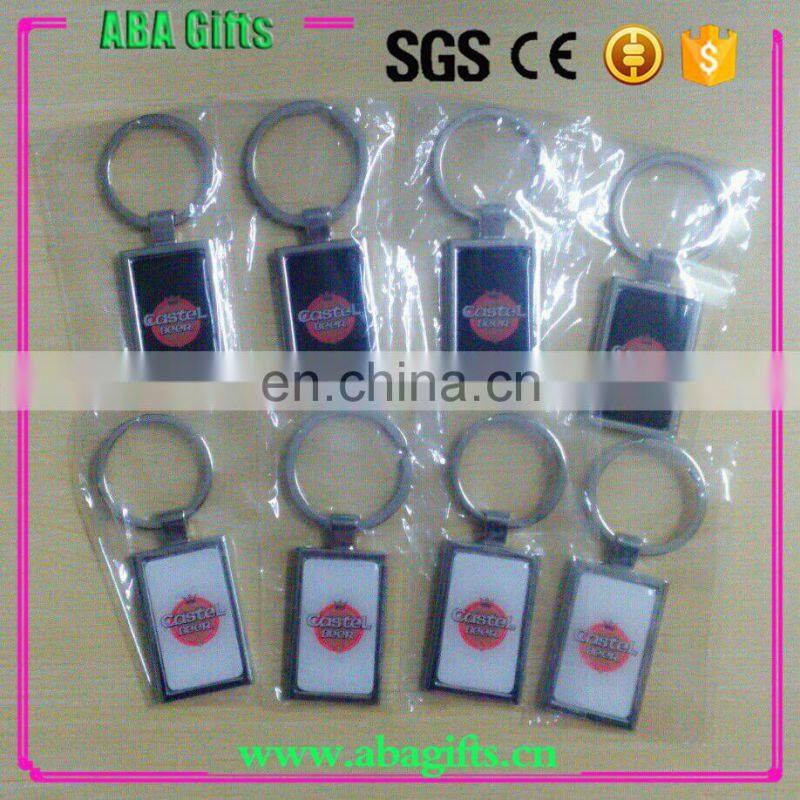 custom metal keychain with epoxy resin logo