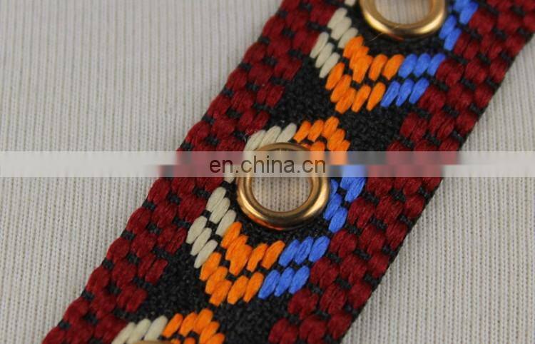 Hot sale jacquard ethnic eyelet tape for garment