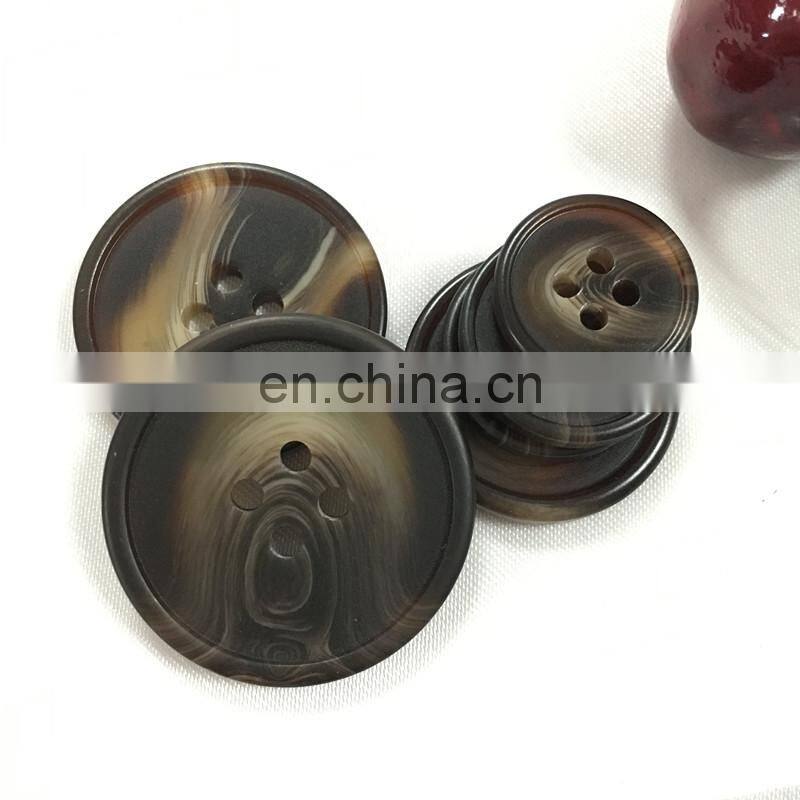 Popular 4-holes flatback imitated horn resin men suit button