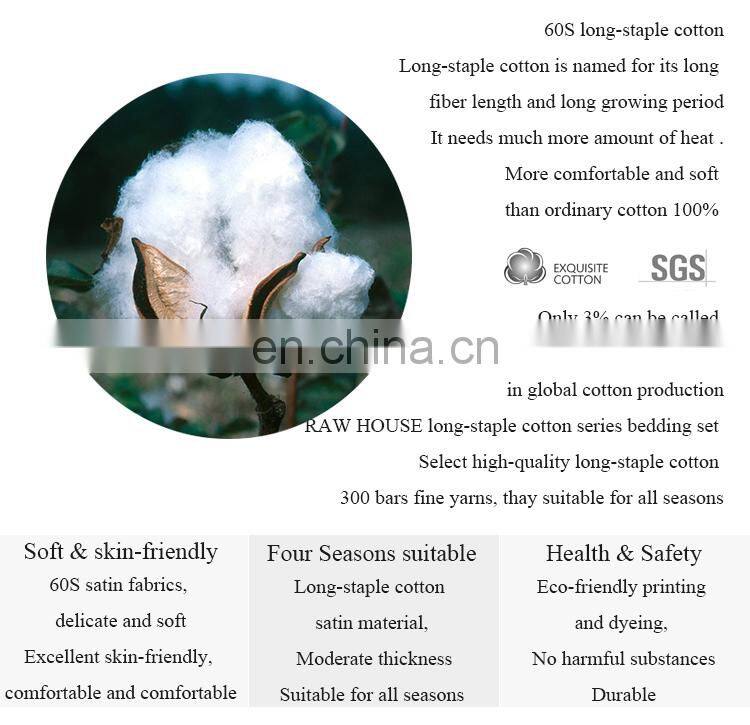 RawHouse Home textile plant yellow flower print cotton bedding set