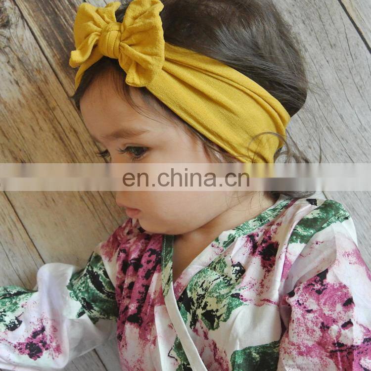 Best selling fashion hair accessories girl bow baby headband nylon baby headband