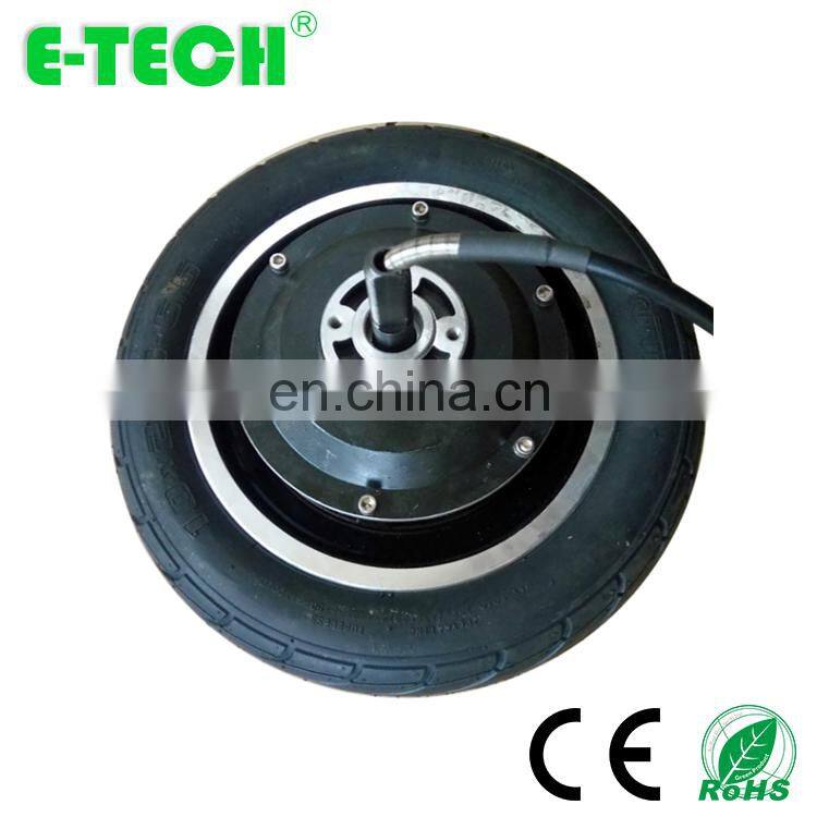 Built-in encoder 10 inch single shaft pneumatic tyre geared 24V/36V/48V electric wheel hub motor